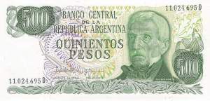Argentinien p303c D 500 Pesos 1977